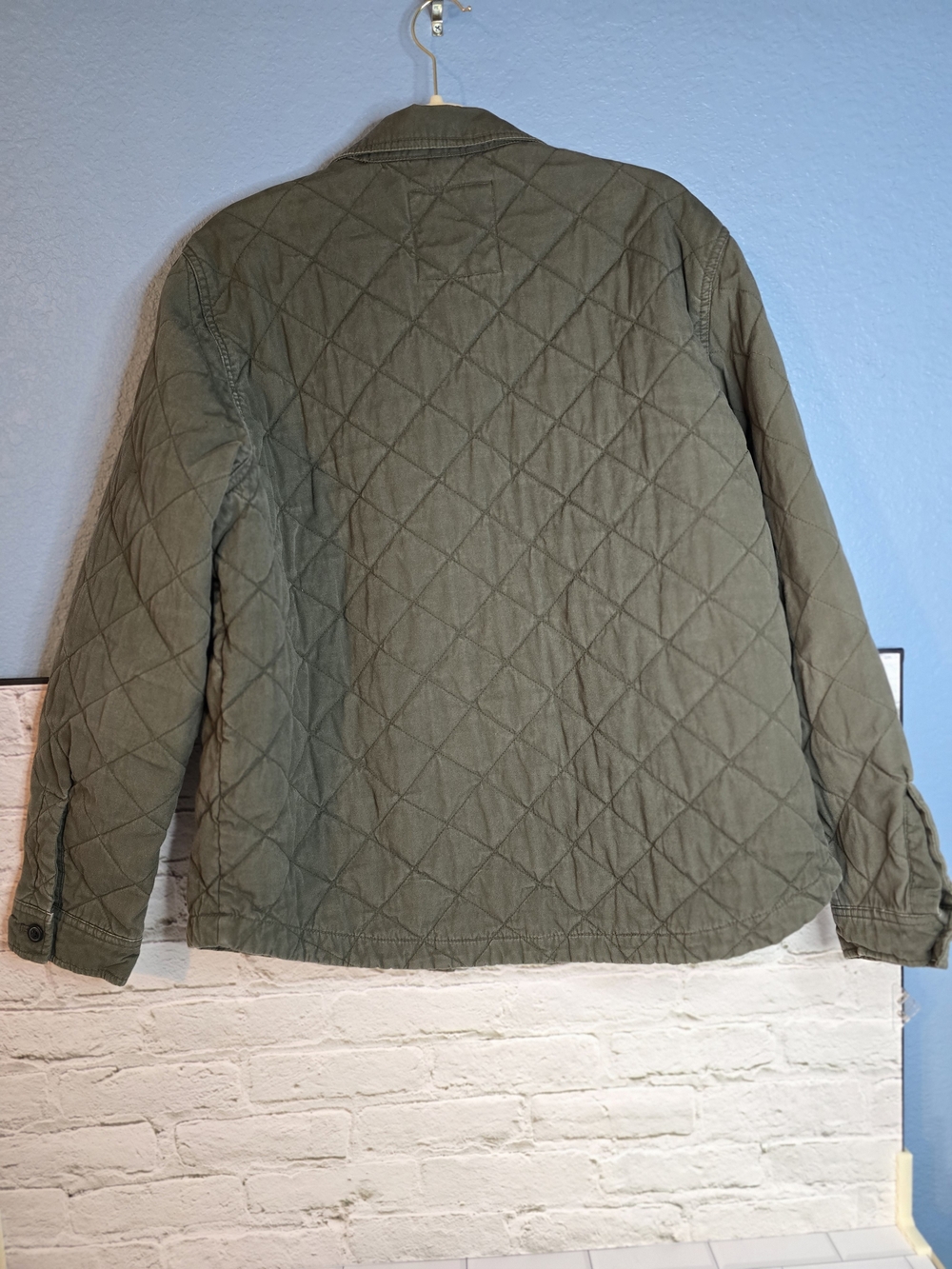 Levi's Olive Green Diamond Quilted Jacket Sz L - Picture 2 of 6
